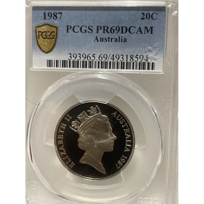 PCGS. PR 69. DCAM.  TWENTY CENT PIECE 