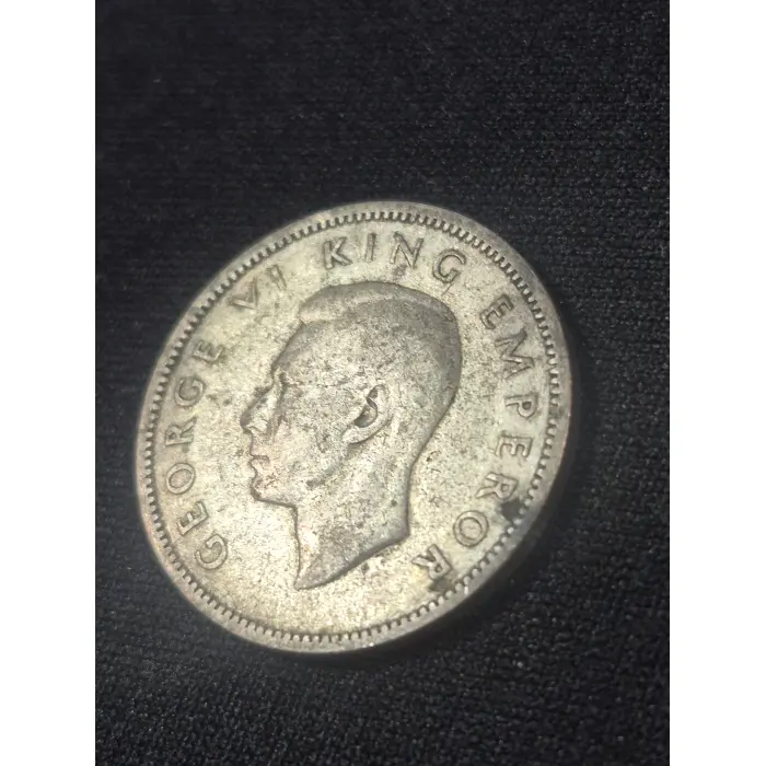 1937 New Zealand One Shilling Silver Coin – King George VI