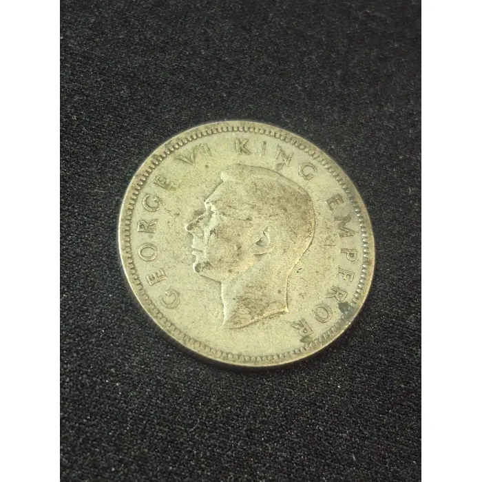 1937 New Zealand One Shilling Silver Coin – King George VI
