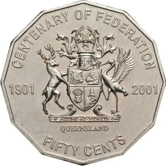 50c 2001 Centenary of Federation SET of 7 Fifty Cent Coin Circulated