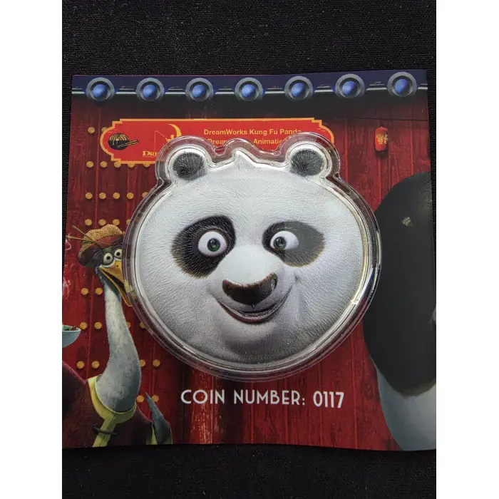 2023 Kung Fu Panda 2oz  Silver Ultra High Relief PO Shaped Coin 600 worldwide