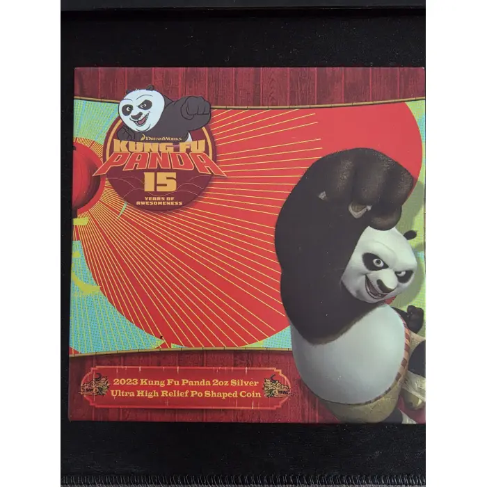 2023 Kung Fu Panda 2oz  Silver Ultra High Relief PO Shaped Coin 600 worldwide