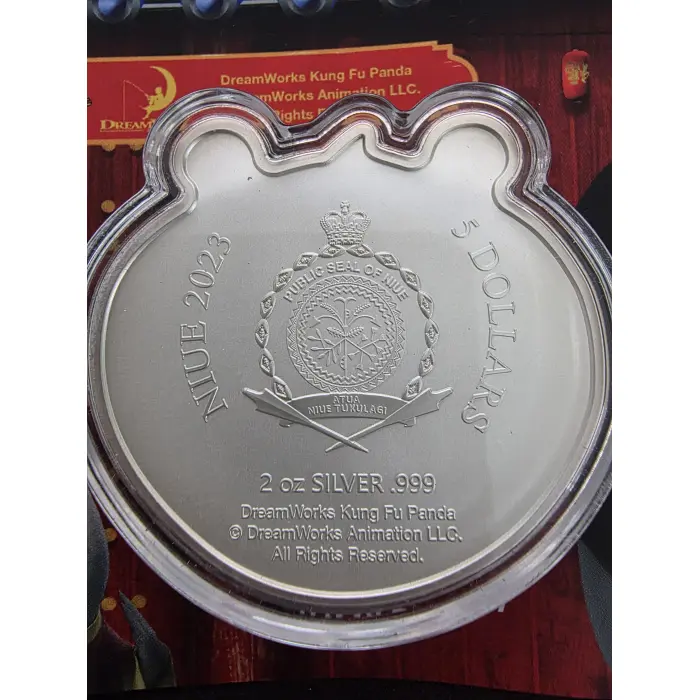 2023 Kung Fu Panda 2oz  Silver Ultra High Relief PO Shaped Coin 600 worldwide