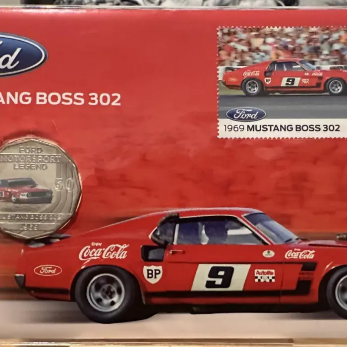 2018 50c PNC - Ford 1969 Mustang Boss 302 Coloured Coin
