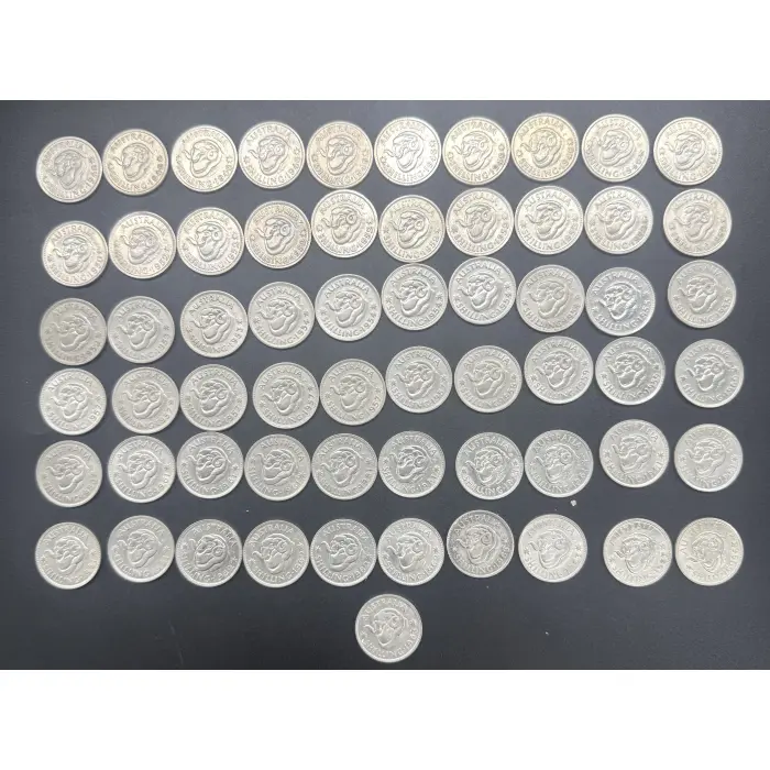 20X mixed date 50% silver shillings- good mix of dates including 1946 dot