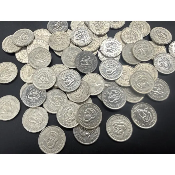 20X mixed date 50% silver shillings- good mix of dates including 1946 dot