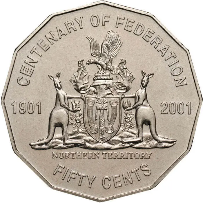 50c 2001 Northern Territory " NT" Centenary of Federation AUS Coin Fifty Cent