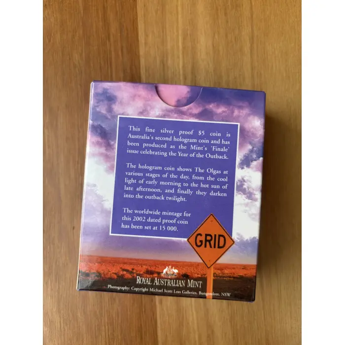2002 Year of the Outback Final Coin $5 in Silver and with Holographic Details 