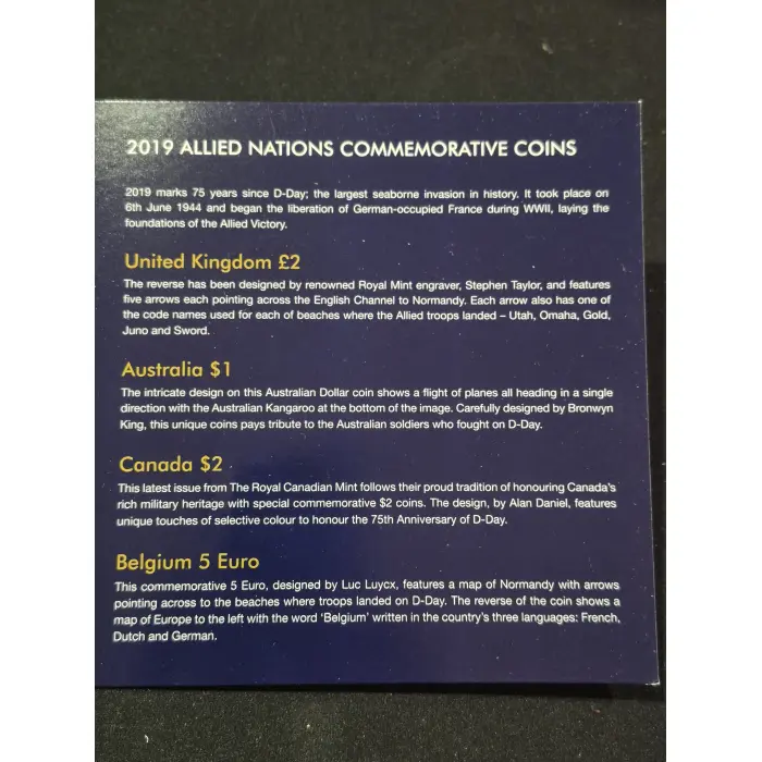 ​2019 Allied Nations 75th Anniversary of D-Day 4-Coin Pack