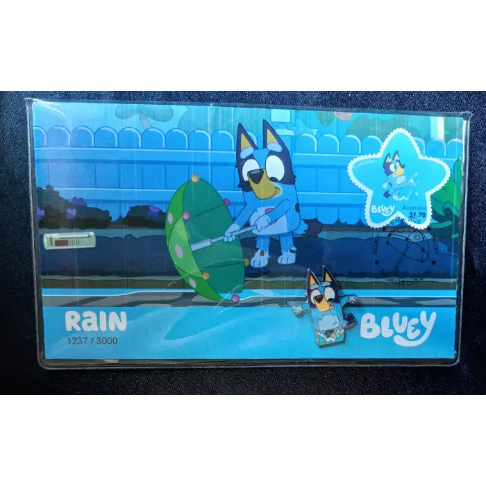 BLUEY - Full Set of 5 - Stamp & Pin Cover (Limited Mintage of 3000)