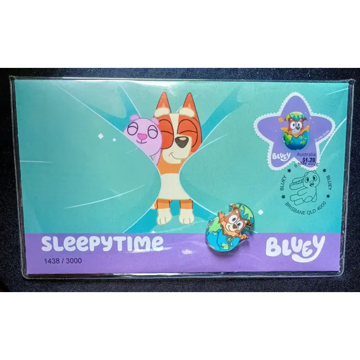 BLUEY - Full Set of 5 - Stamp & Pin Cover (Limited Mintage of 3000)