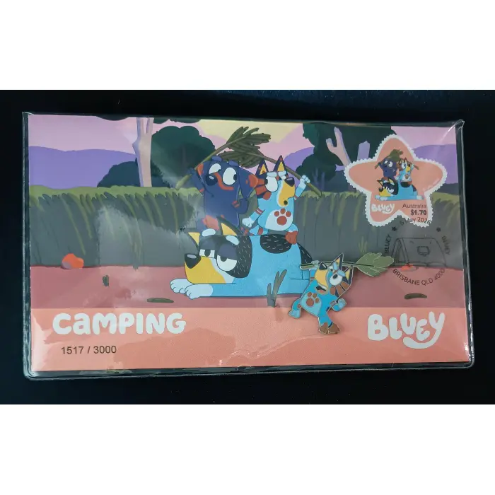 BLUEY - Full Set of 5 - Stamp & Pin Cover (Limited Mintage of 3000)