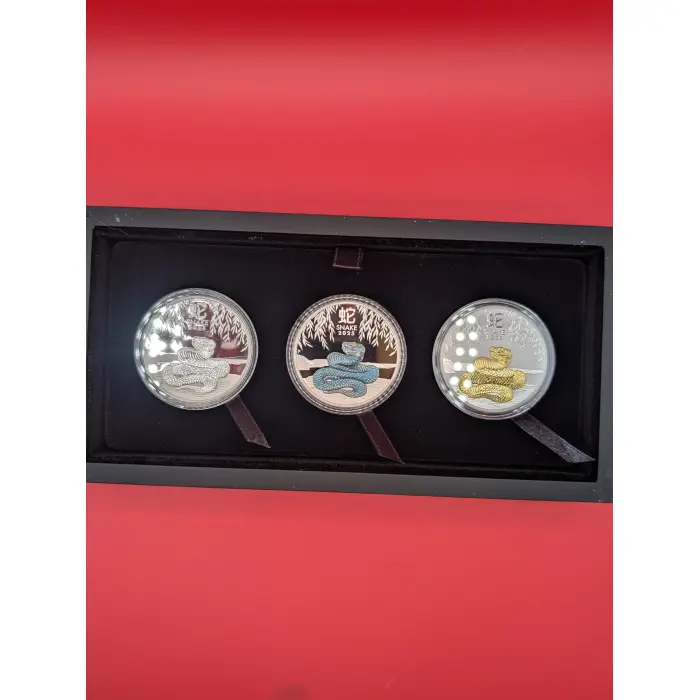 2025 Perth Mint Lunar Snake 1oz Silver Trio Set