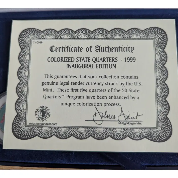 1999 Five Statehood Quarter Dollars Inaugural Edition