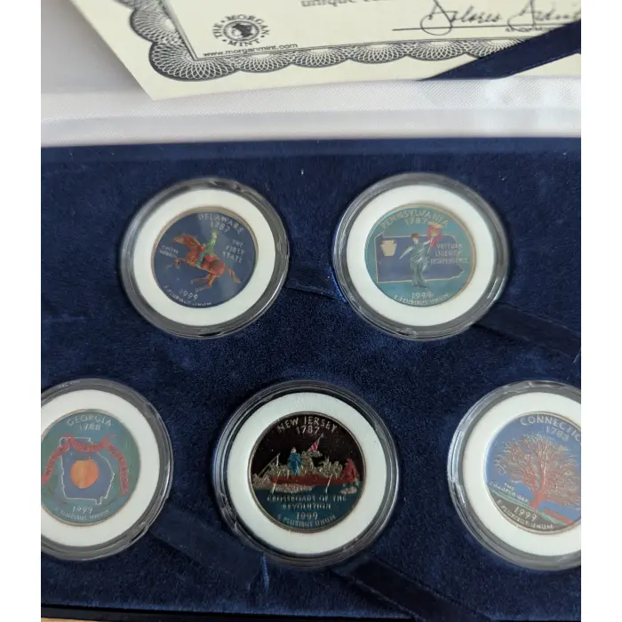 1999 Five Statehood Quarter Dollars Inaugural Edition
