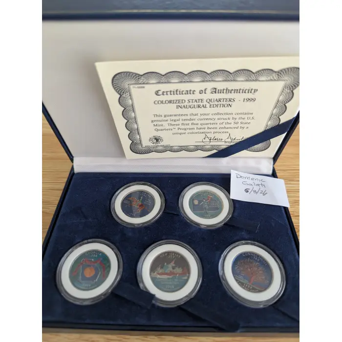 1999 Five Statehood Quarter Dollars Inaugural Edition