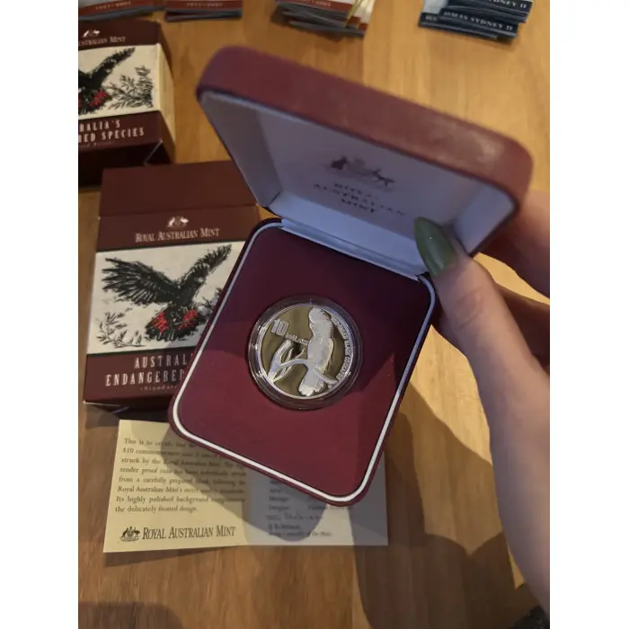 1997 $10  1oz Silver Proof Coin - Australia's Endangered Species Cockatoo 