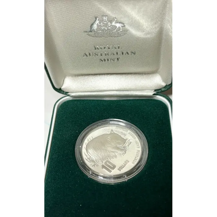 Royal Aus Mint -1998 $10 Silver Proof Aus Endangered Northern Hairy-Nosed Wombat