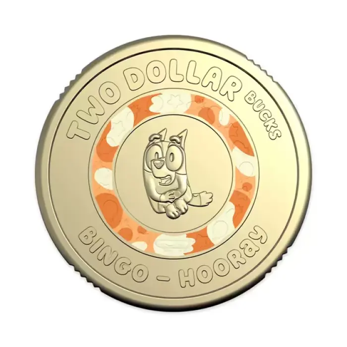 2026 BLUEY BINGO “HOORAY” $2 COLOURED UNCIRCULATED COIN