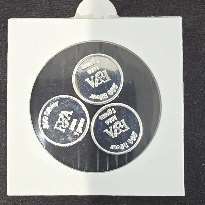 Trio of poppies 3 x 1g FSA 999 fine silver rounds - red poppy, purple poppy