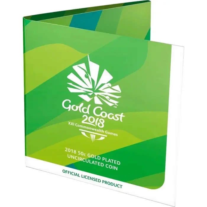 2018 Australia Gold Coast XXI Commonwealth Games 50c Cents Plated UNC Coin Card