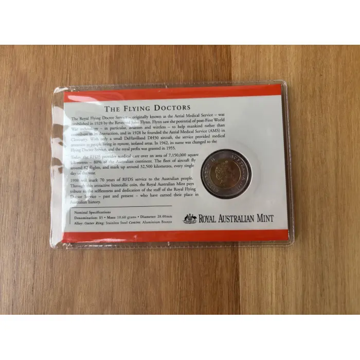 1998 $5 Royal flying Doctors Bimetallic Commemorative Coin 