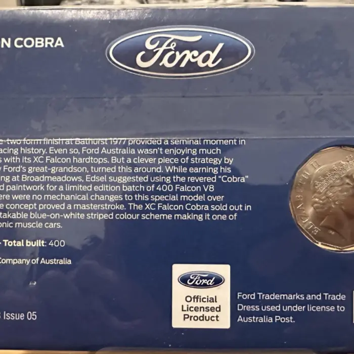 2018 PNC - 1978 XC Ford Falcon Cobra - Stamp & Coin Cover