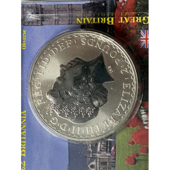 2000 UK  2 Pounds Britannia 1 oz Fine Silver BU Coin QEII