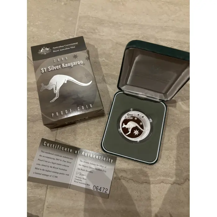 2005 $1 Silver Kangaroo Proof Coin