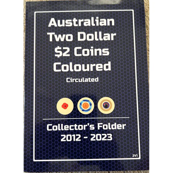 $2 coloured coins  circulated collectors folder  2012-2023