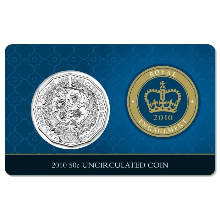2010 50c Royal Engagement Uncirculated Fifty Cent Coin