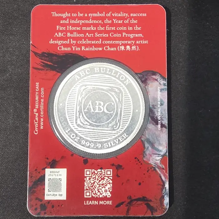 2026 ABC Bullion Lunar New Year Fire Horse 1oz silver coin