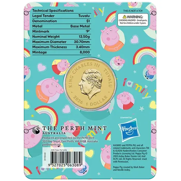 Peppa Pig - Family 2026 Collector Coin in Card