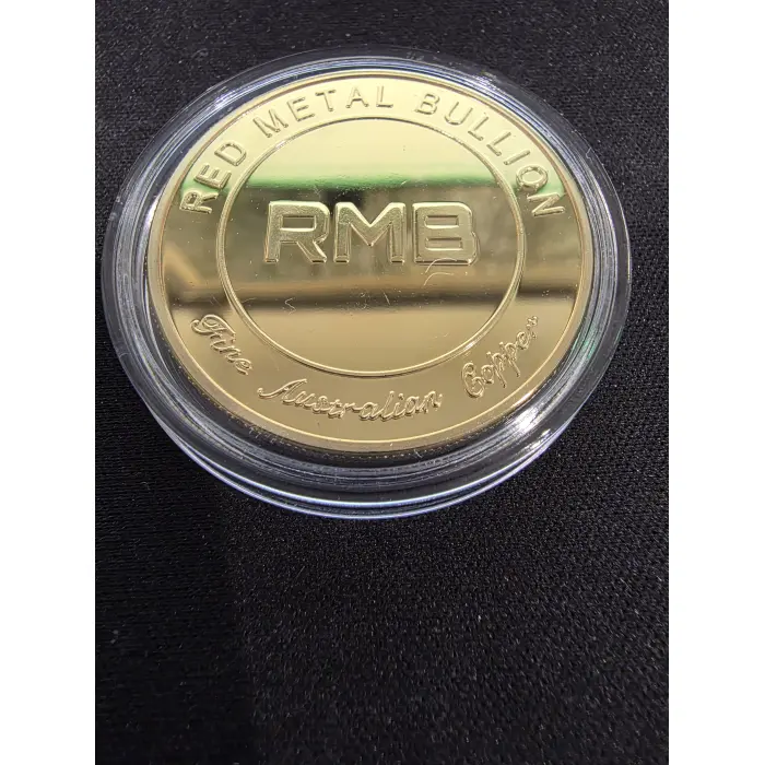 1oz gold plated copper round, Red Metal Bullion Red Poppy