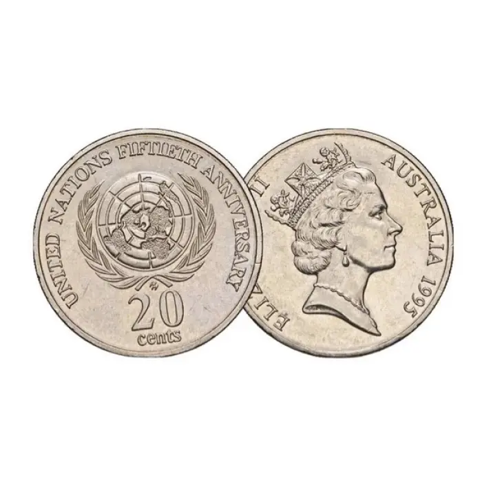  1995 20c United Nations in coin tube Uncirculated roll 