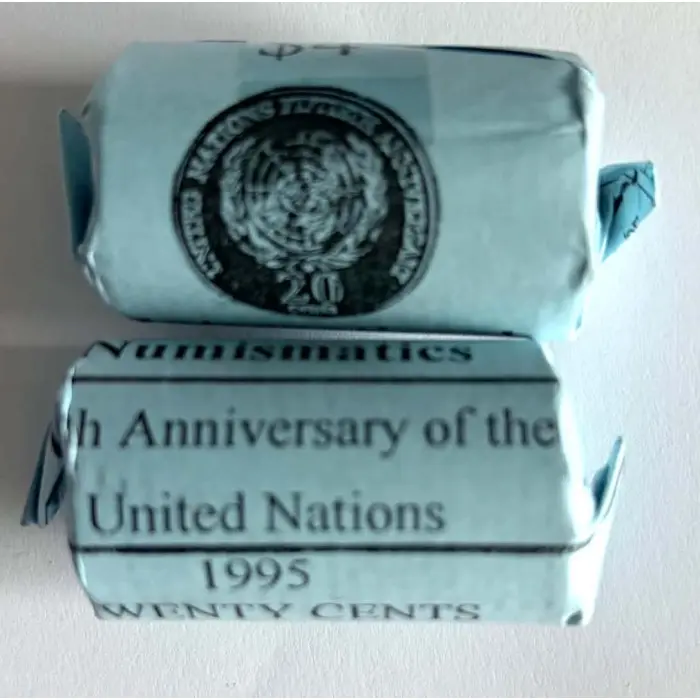  1995 20c United Nations in coin tube Uncirculated roll 