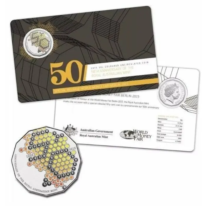 2015 50c 50th anniversary of the World Money Fair Berlin Presentation Card World Money Fair - Limited Release