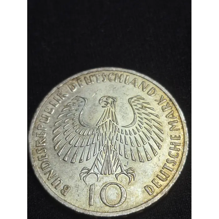1972 West Germany 10 Deutsche Mark Commemorative Silver Coin (Munich Olympics)