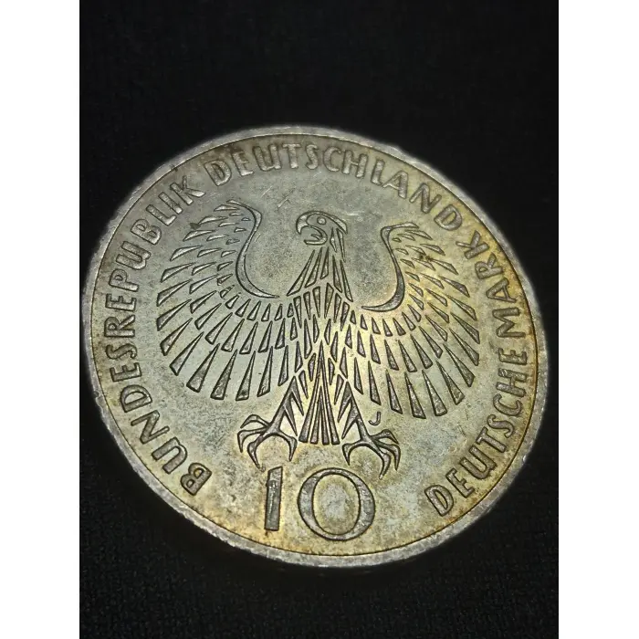 1972 West Germany 10 Deutsche Mark Commemorative Silver Coin (Munich Olympics)