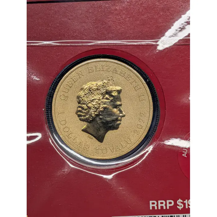 2022 $1 Year of the Dragon PNC - FRUNC Coloured Coin
