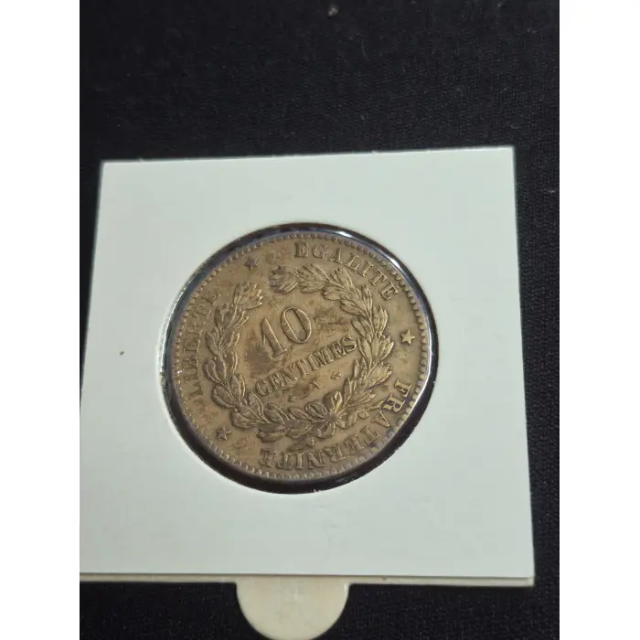 1873 France 10 Centimes Bronze Coin - French Third Republic (Ceres Type)