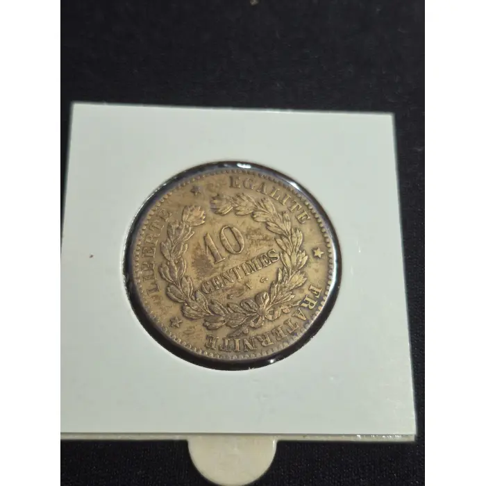 1873 France 10 Centimes Bronze Coin - French Third Republic (Ceres Type)