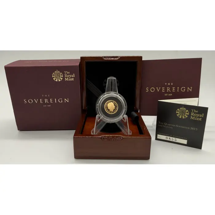 2015 Great Britain Royal Mint 1/4 gold sovereign. 3,000 mintage- only one in Oz!