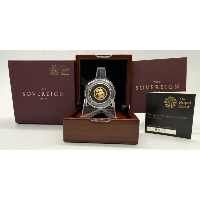 2015 Great Britain Royal Mint 1/4 gold sovereign. 3,000 mintage- only one in Oz!