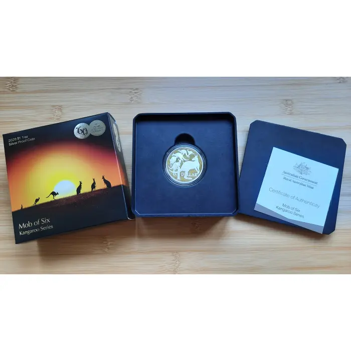2026 Kangaroo Series - Mob of Six Kangaroos $1 Silver Proof Coin