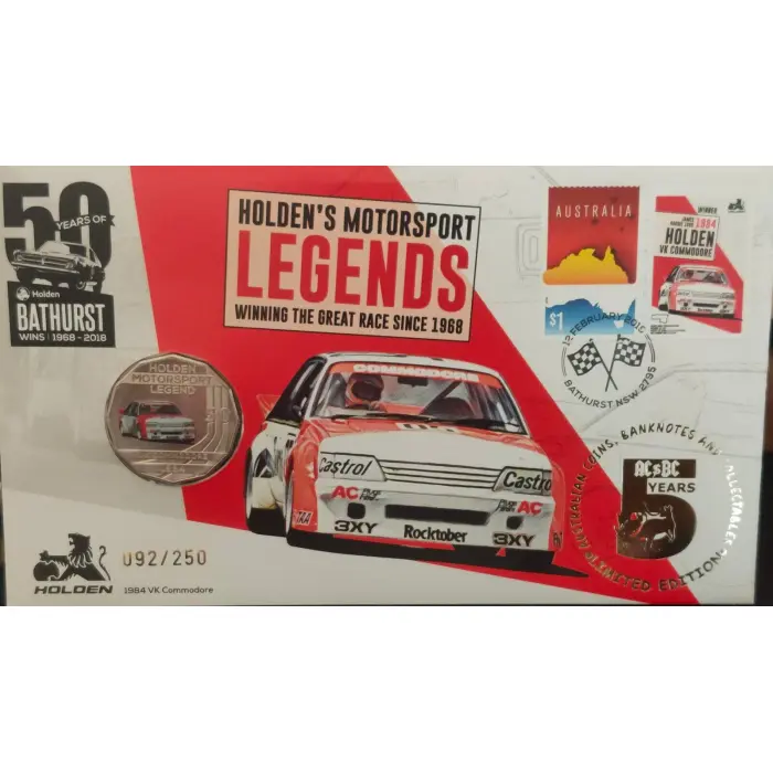 2018 50c VK Commodore PNC (AC/BC issue 6) OverStamp Limited to just 250!