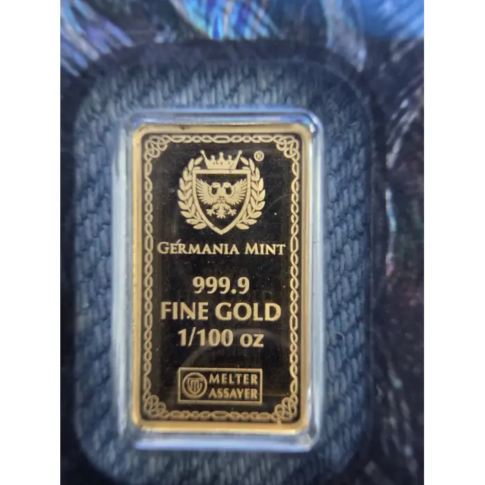 1/100th oz 999 gold bar Germania Mint "Odin" limited to 5000 