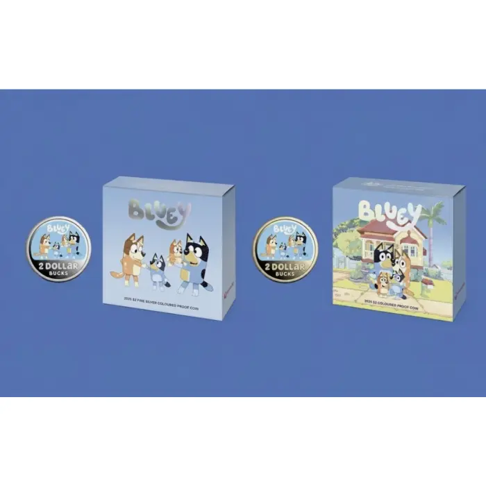 2026 Bluey Coloured Proof + Bluey Silver Proof 