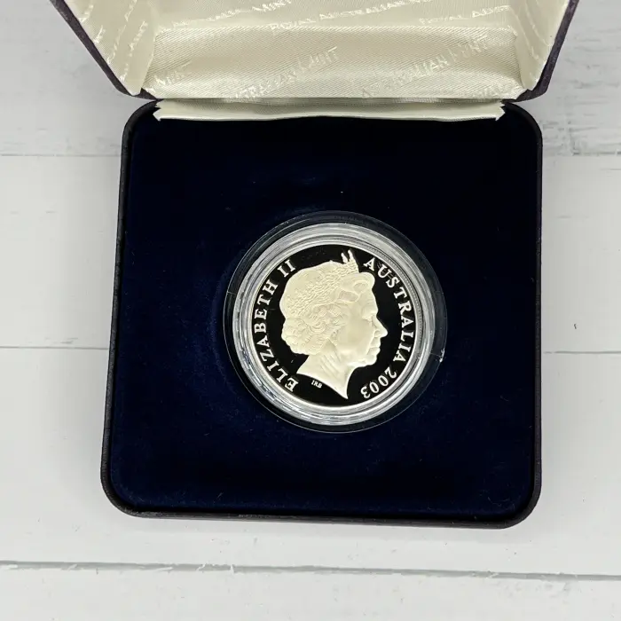 2003 Rugby World Cup $5 Fine Silver Proof Coin