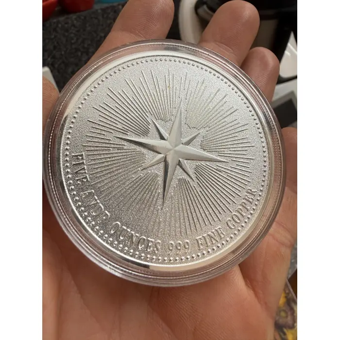 5OZ FINE COPPER CRANE SILVER PLATED BULLION HIGH RELIEF